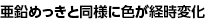 亜鉛めっきと同様に色が経時変化